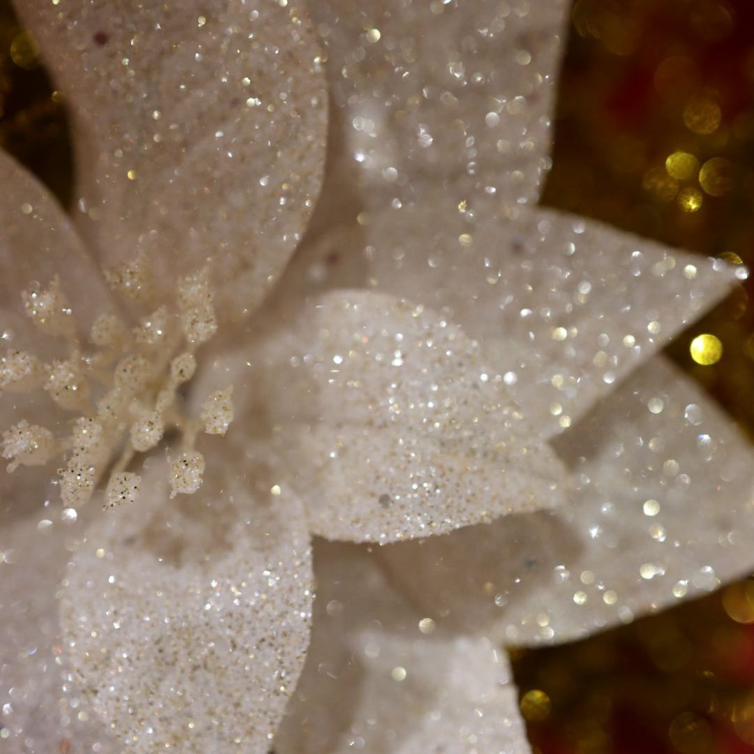 Poinsettia Glitter Sølv