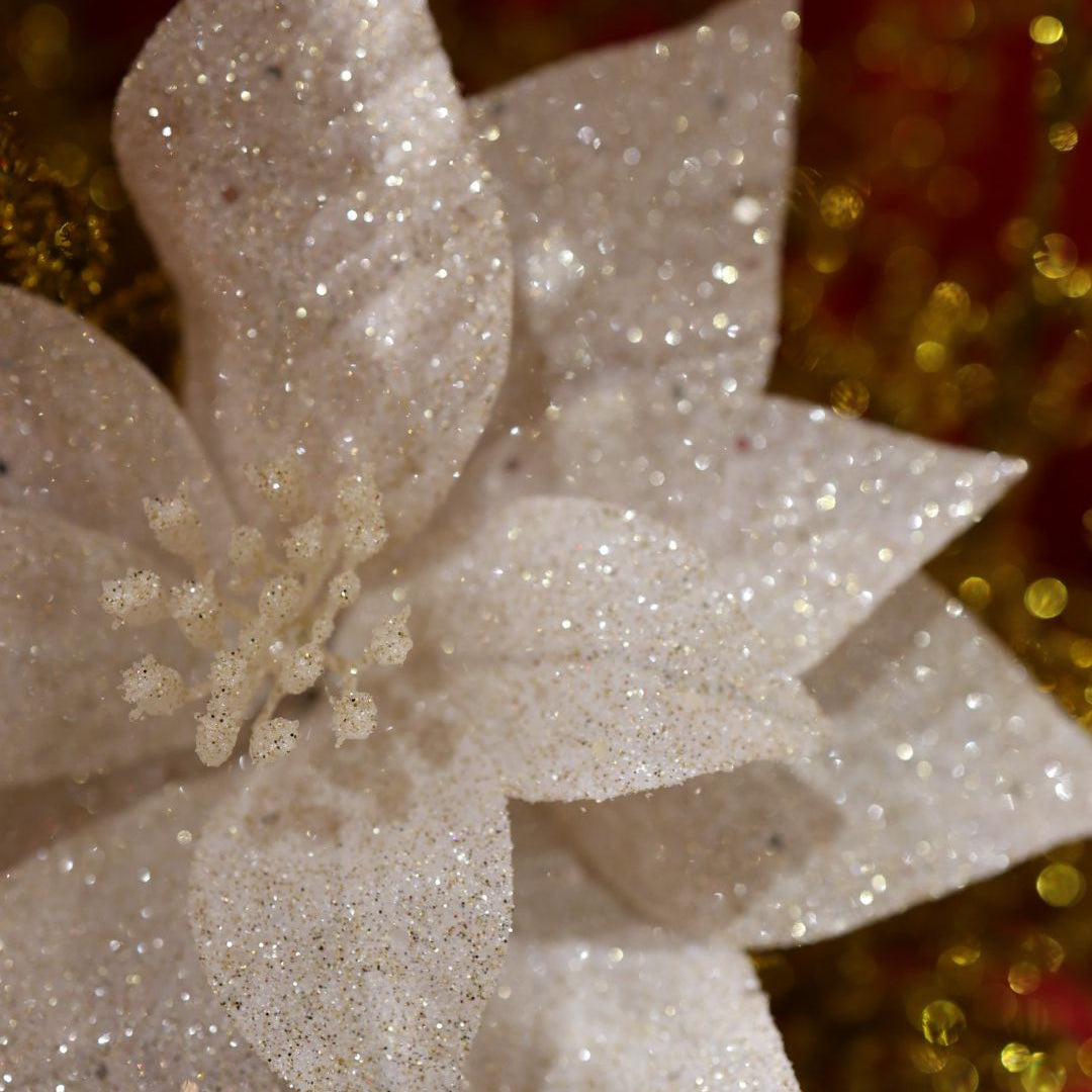 Poinsettia Glitter Sølv
