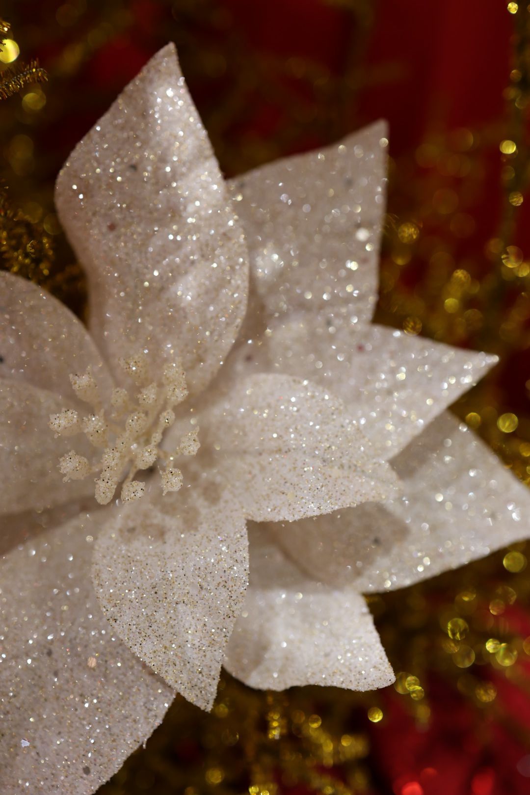 Poinsettia Glitter Sølv