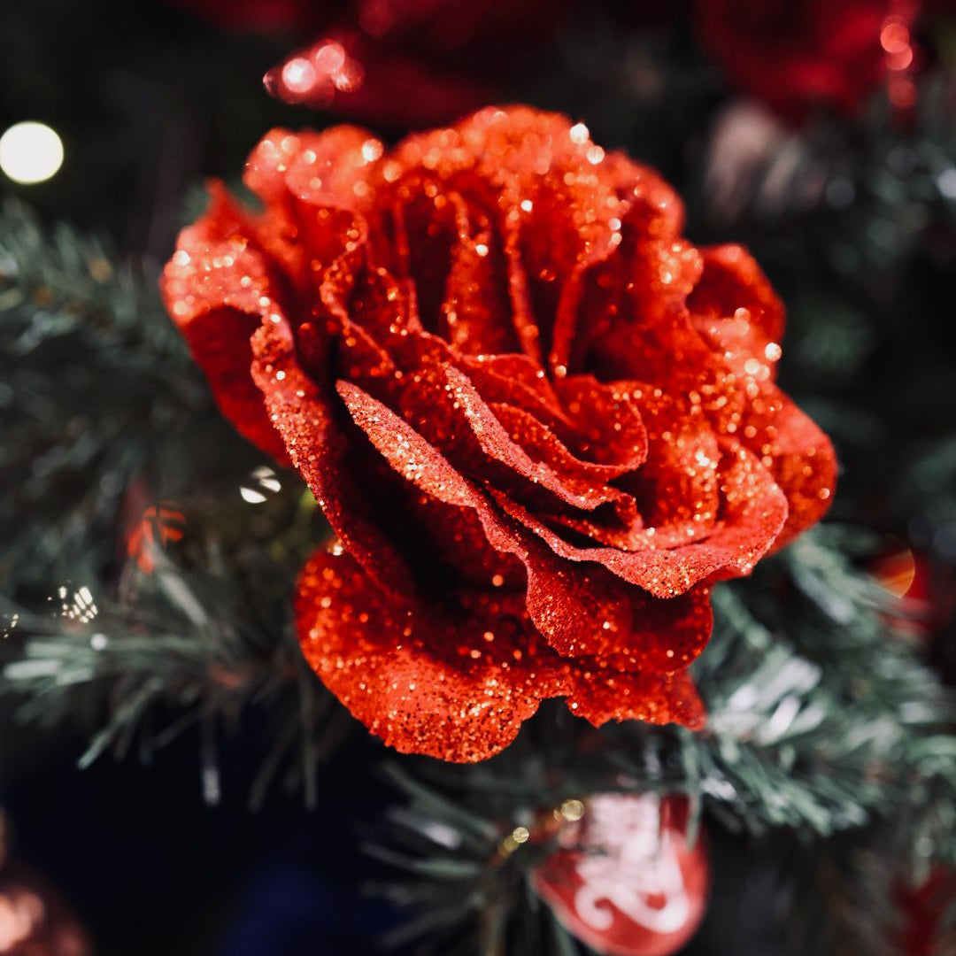 Rose Clip - Gold Glitter