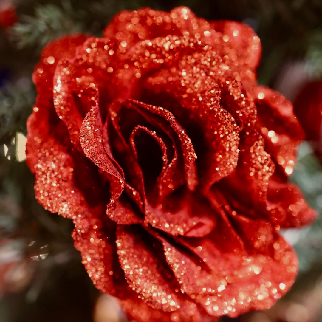 Rose Clip - Gold Glitter