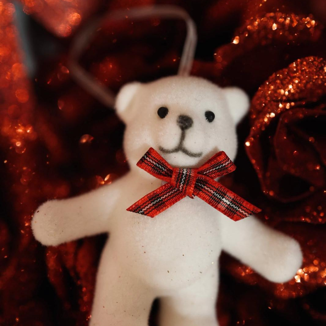 White bear - check bow