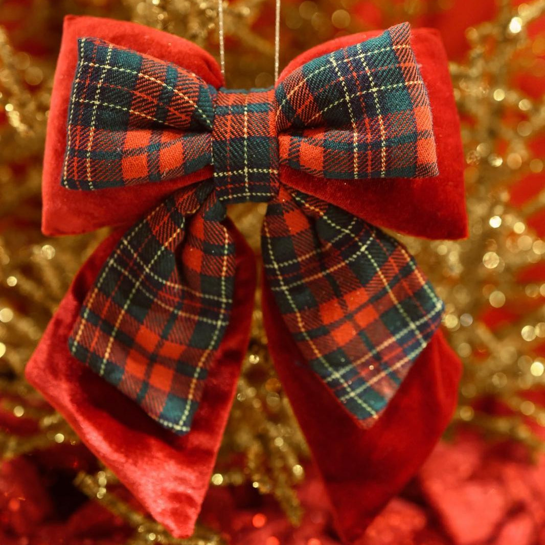Velvet bow check