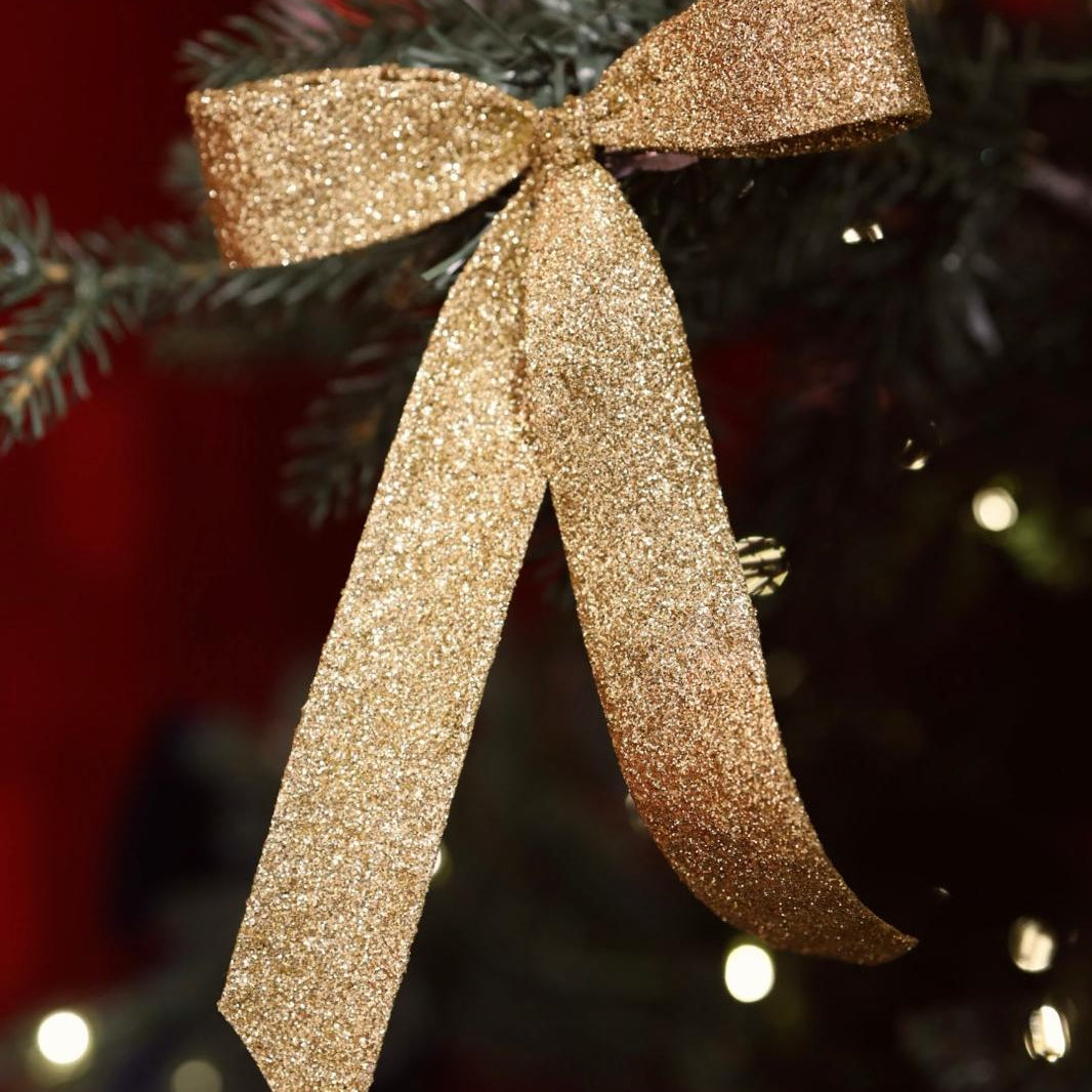 Bow Glitter Clip Medium - Gold