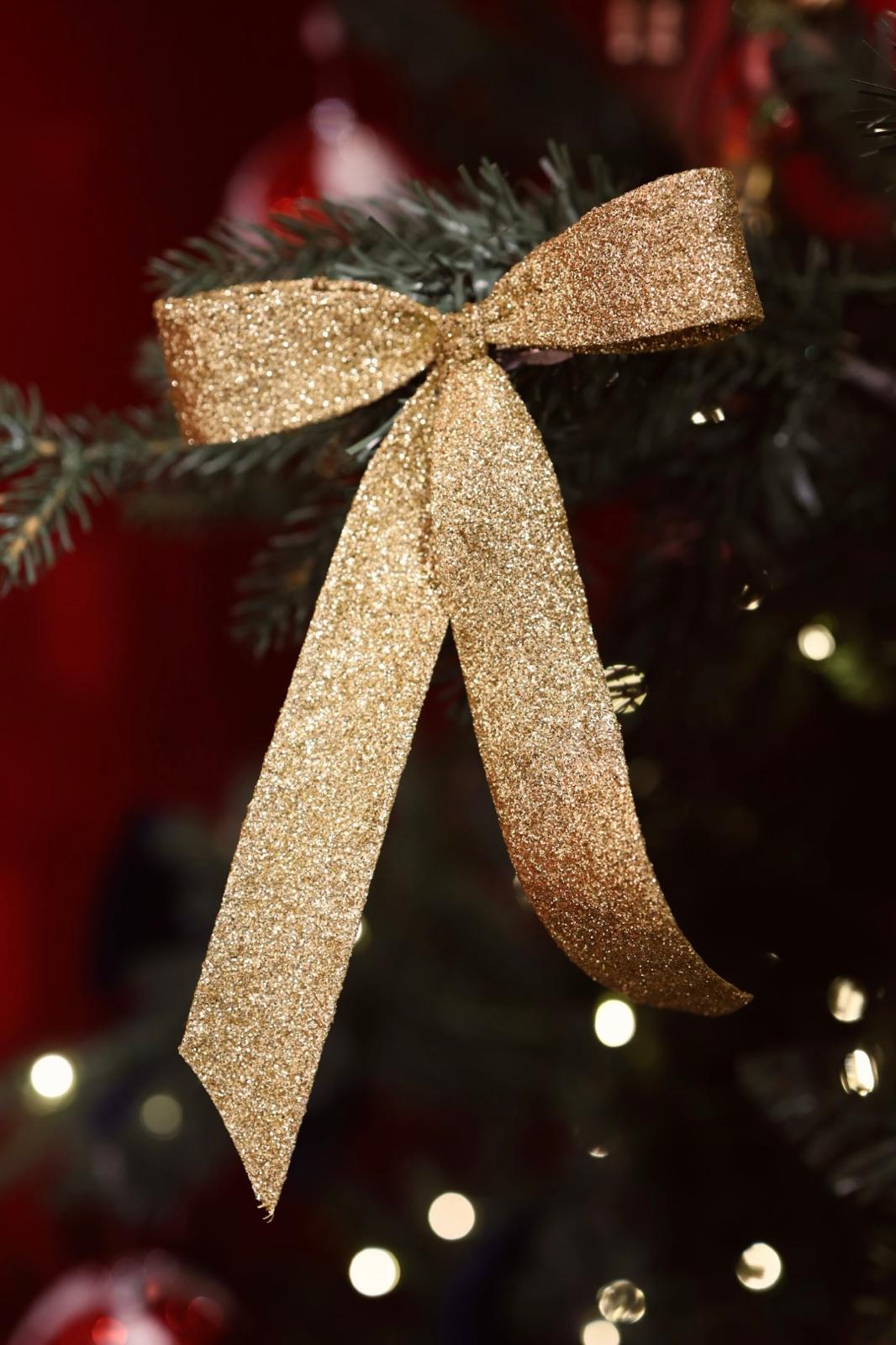 Bow Glitter Clip Medium - Gold