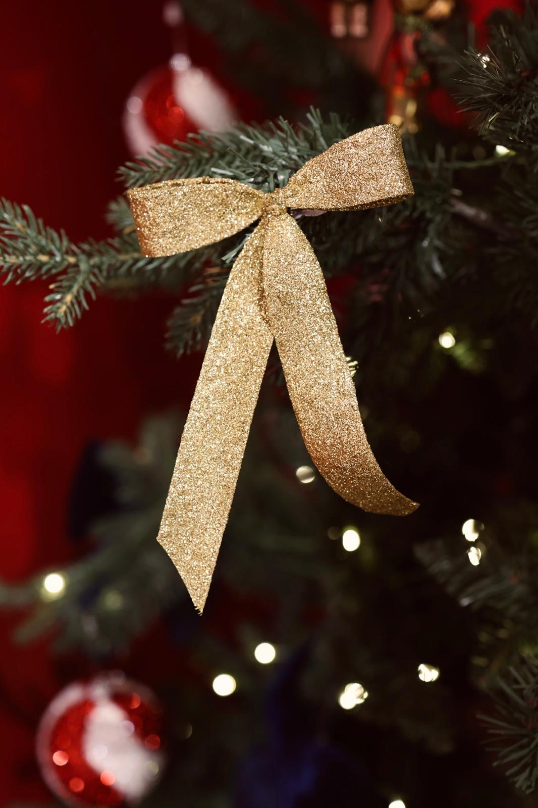 Bow Glitter Clip Medium - Gold