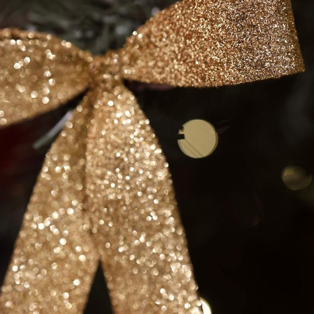 Bow Glitter Clip Small - Gold