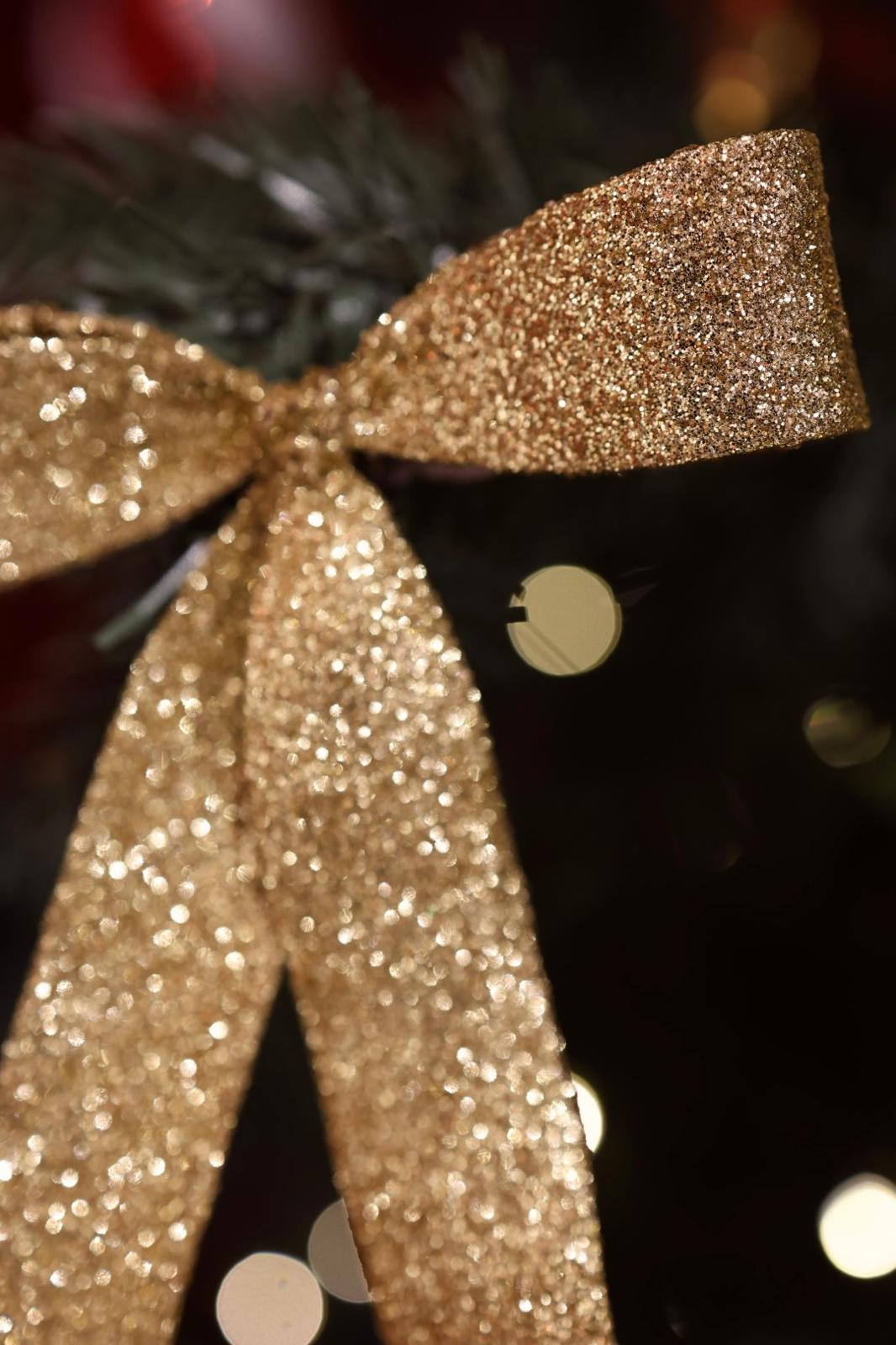 Bow Glitter Clip Small - Gold