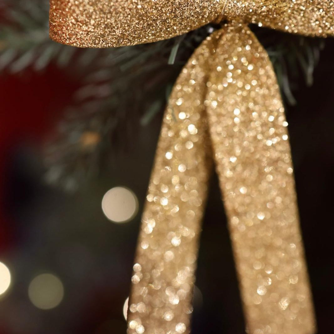 Bow Glitter Clip Small - Gold