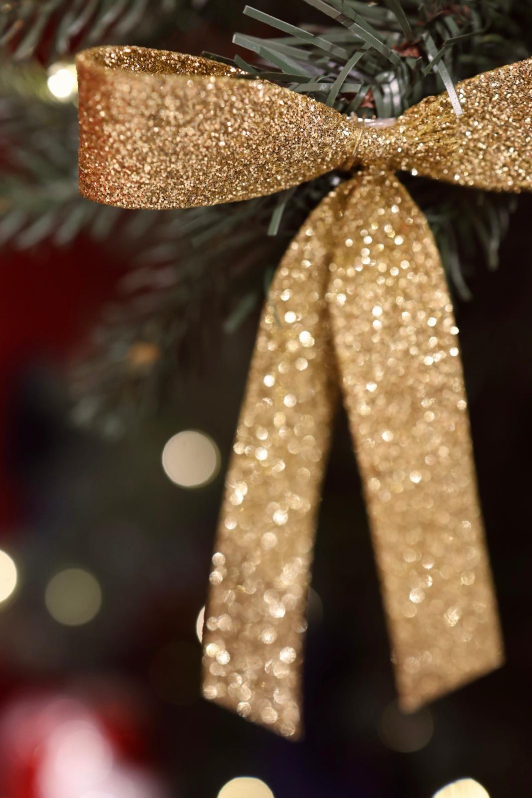 Bow Glitter Clip Small - Gold