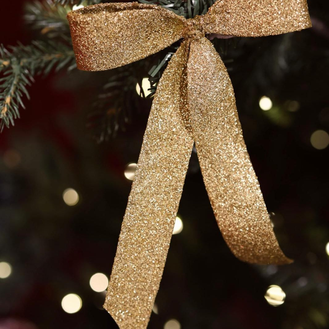 Bow Glitter Clip Medium - Gold
