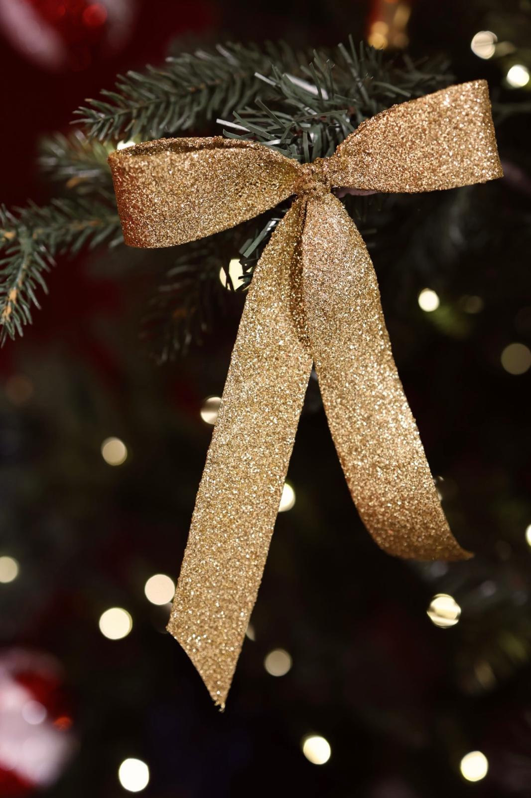 Bow Glitter Clip Medium - Gold